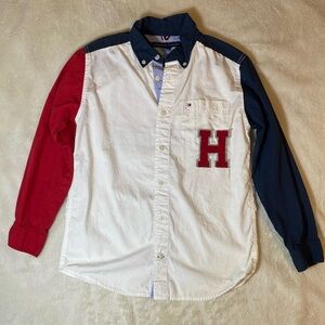 Tommy Hilfiger Color Block Button Down EUC 12/14
